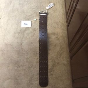 100% leather chocolate brown belt